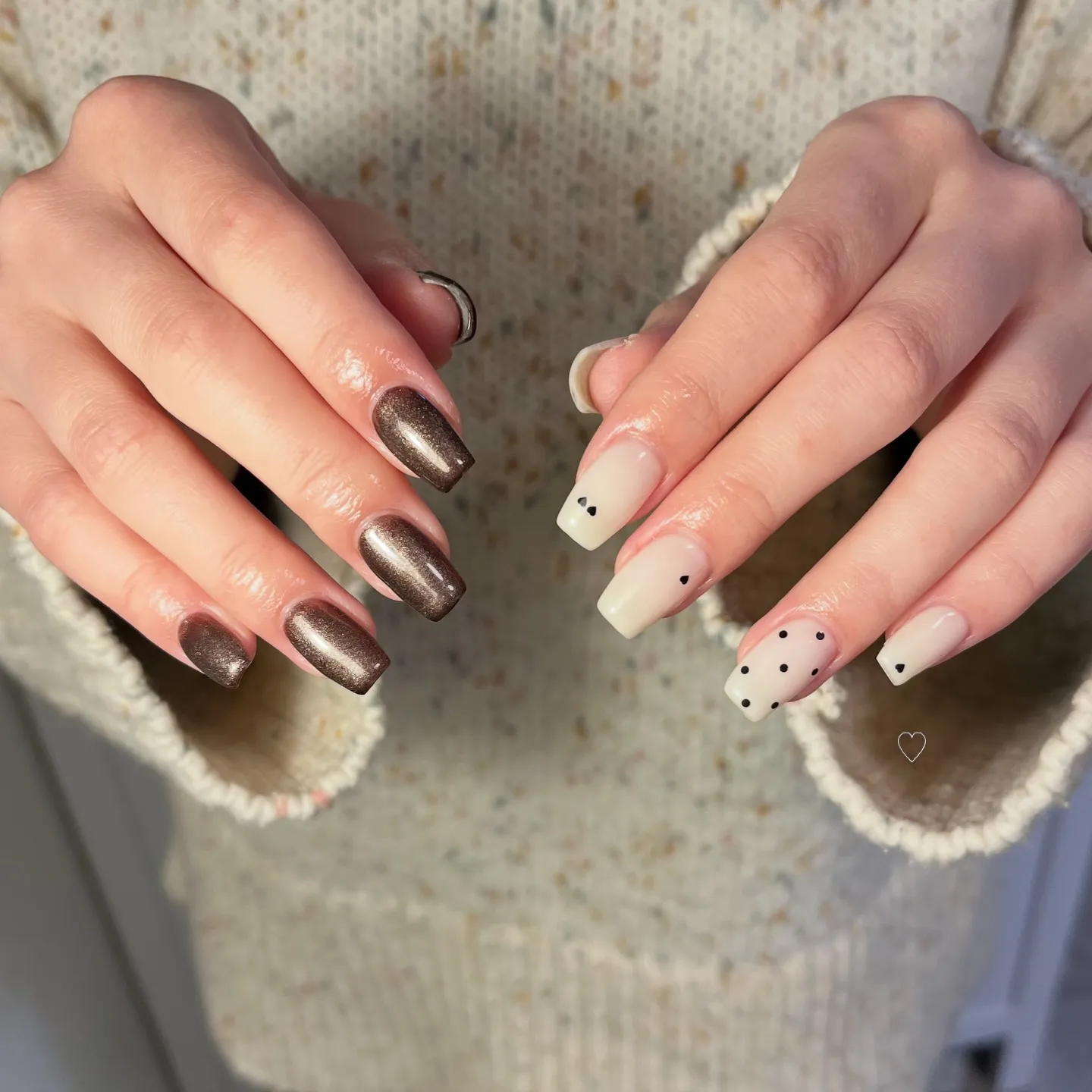 アシンメトリー✨さりげなくハート♡