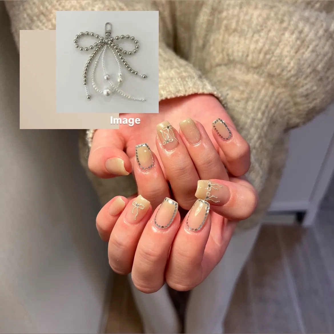 チェーンリボンイメージ⛓️🎀リボンは1粒1粒並べて✨