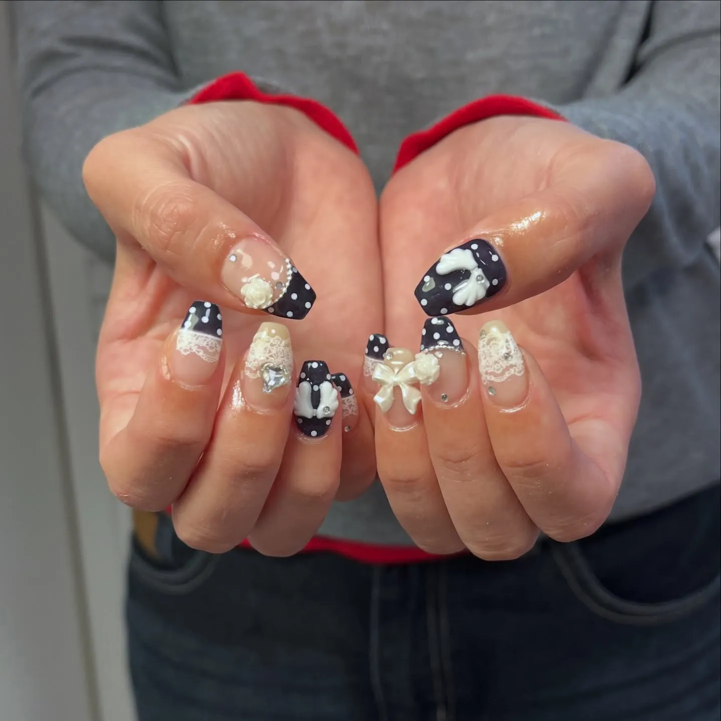 ネイビー×ホワイトドット🪽🫧