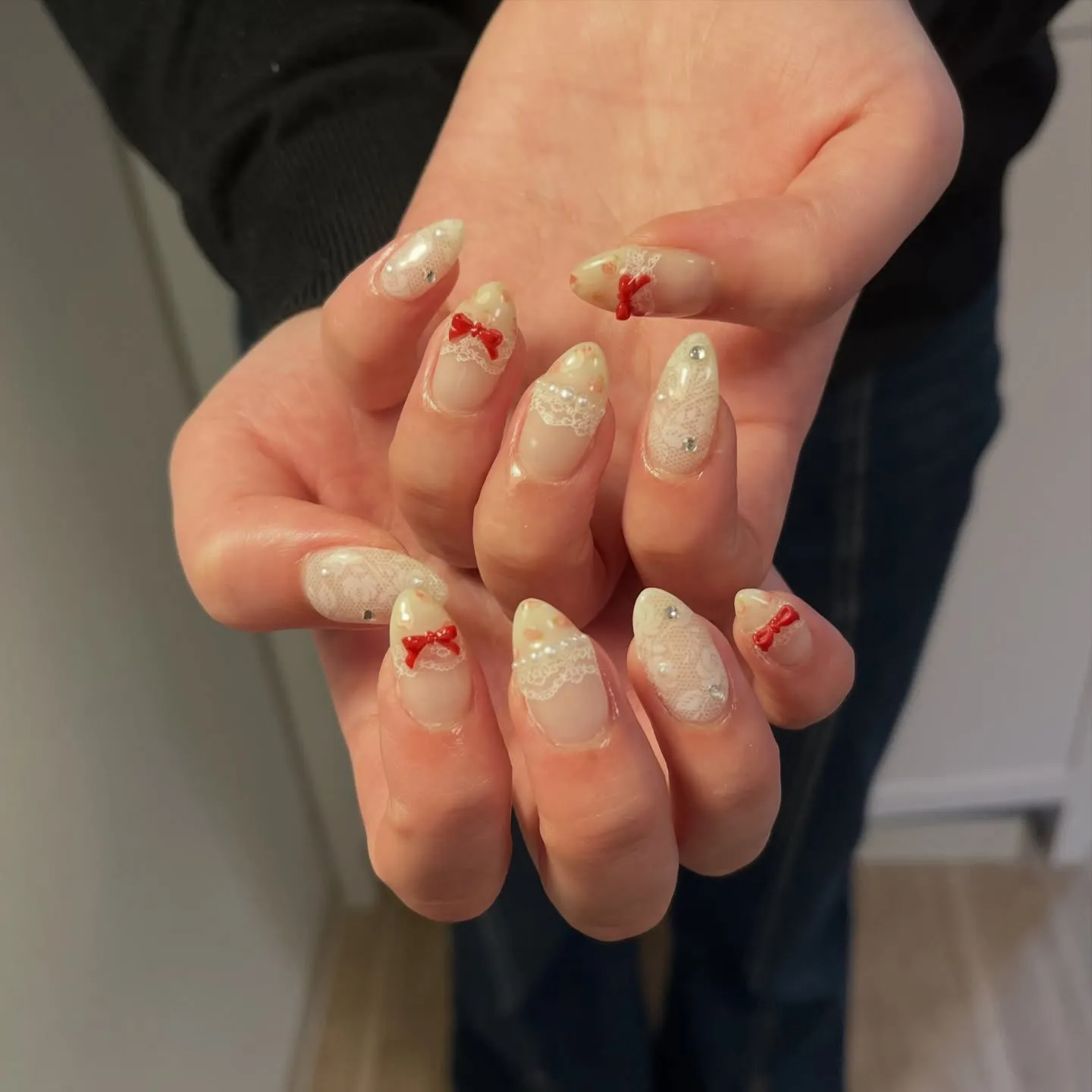 レース×小花柄✨