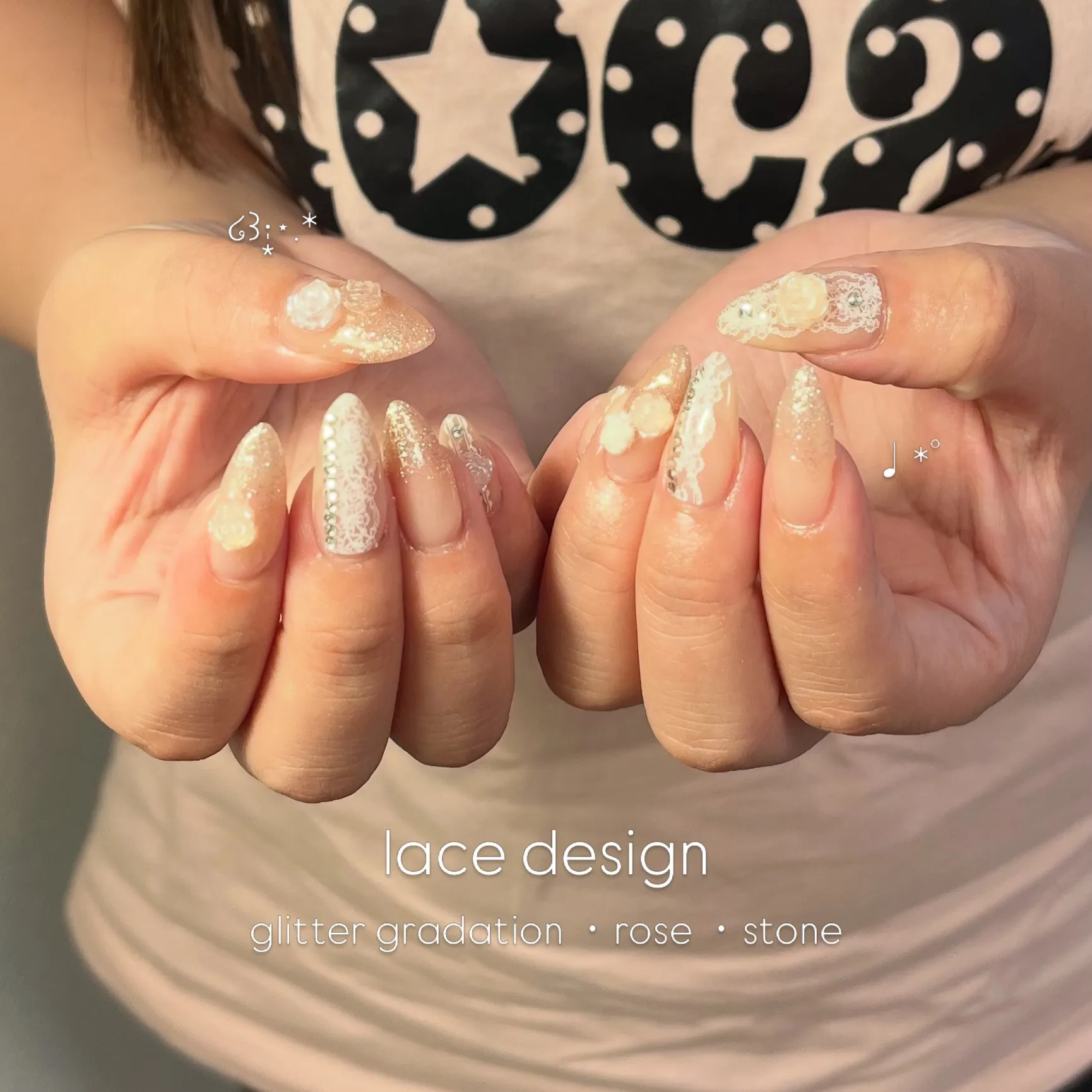 #レースネイル #ラメグラデーション #ネイル #ネイ...
