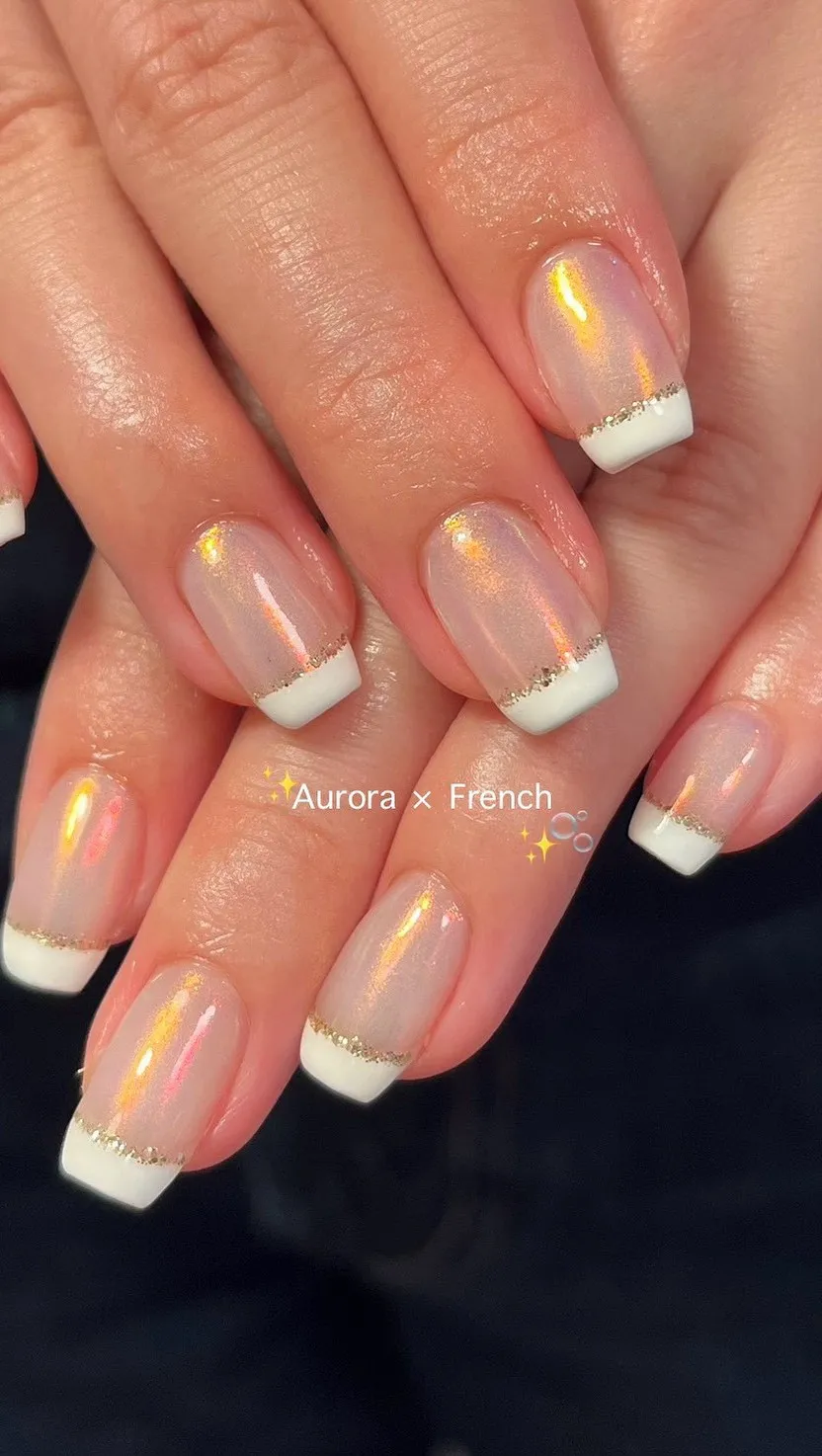 オーロラ×白フレンチ