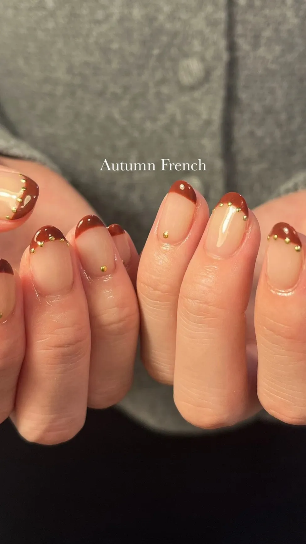 秋カラーフレンチ×ゴールドブリオン🐿🌰