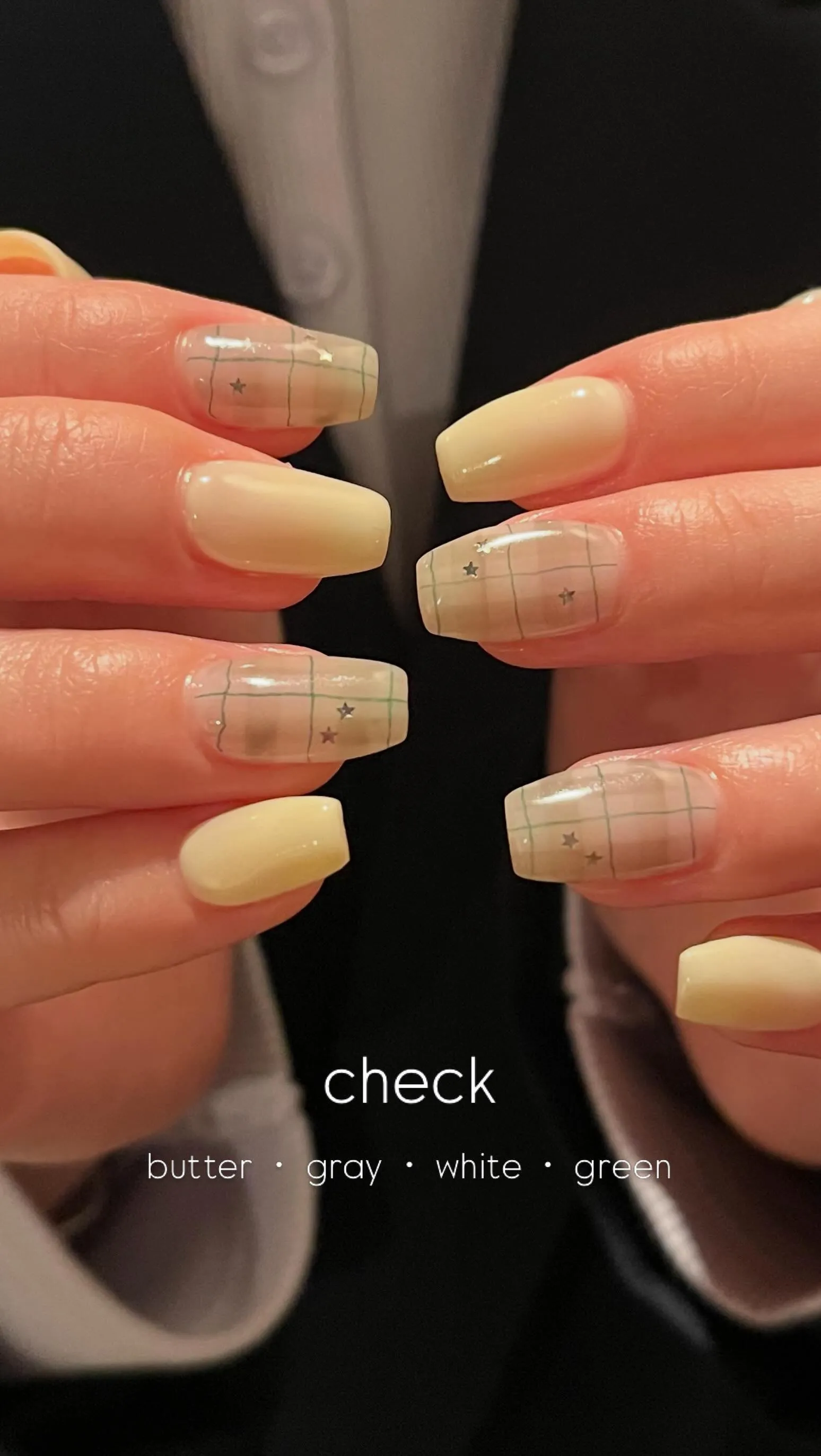 チェックネイル×バター🧈