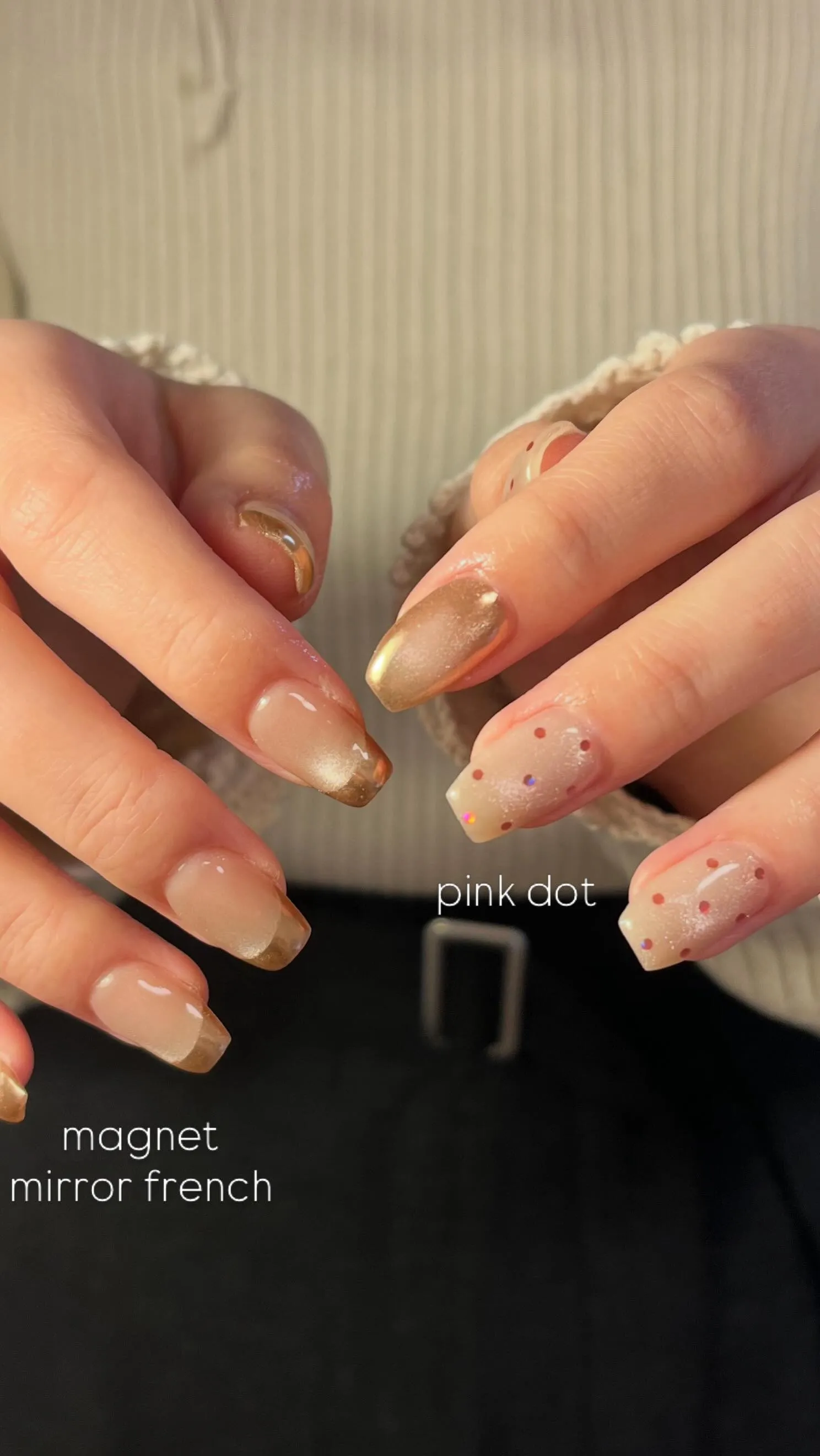 マグネットベースミラーフレンチ×ドット✨