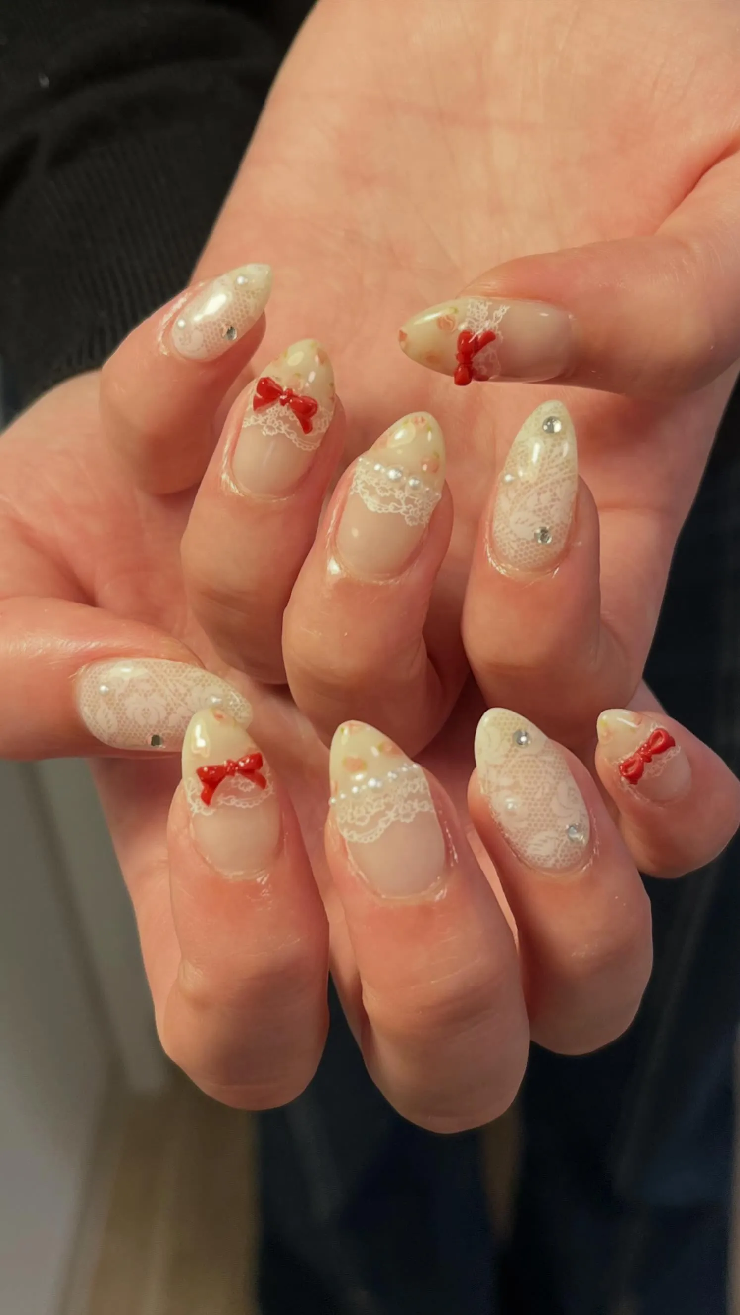 レース×小花柄✨