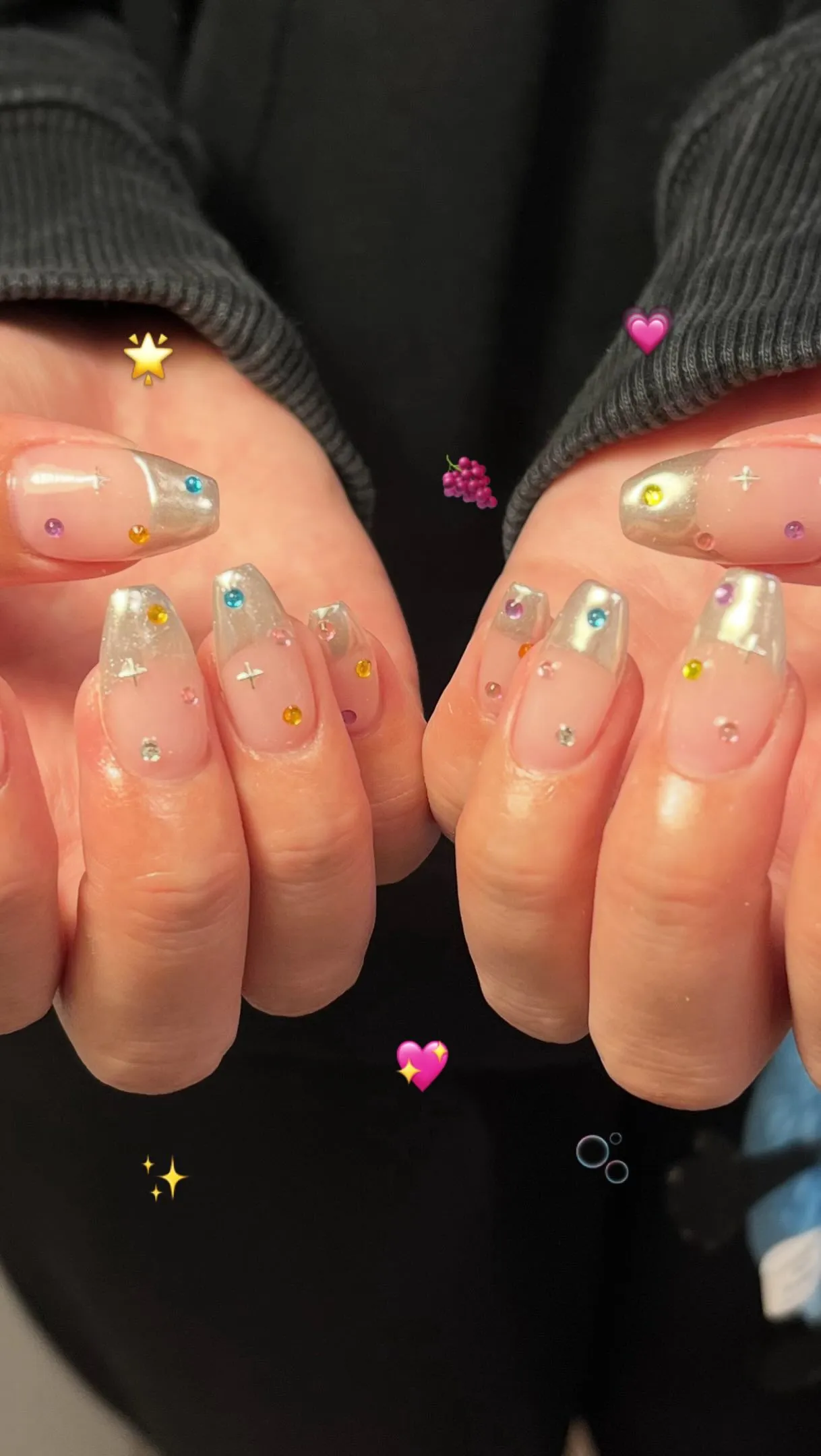 ミラーフレンチ×カラフルストーン🕺🏼🎶