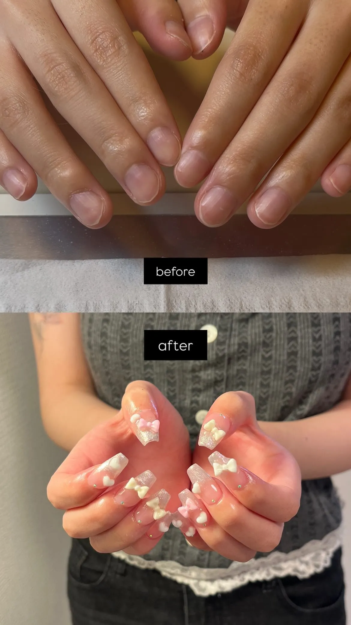 短いお爪のBefore → After